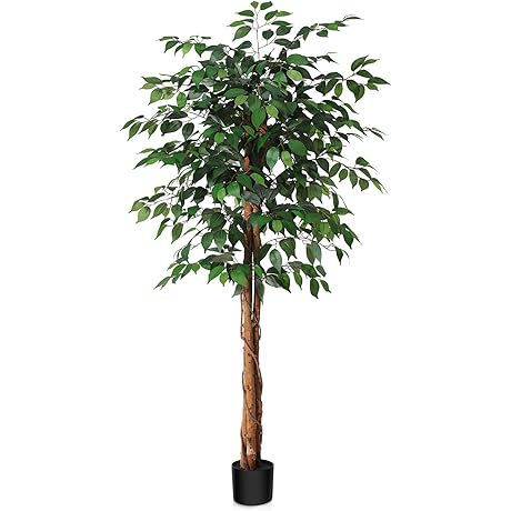 5ft Artificial Ficus Tree with Natural Wood Trunk: Perfect for Outdoor Enchantment