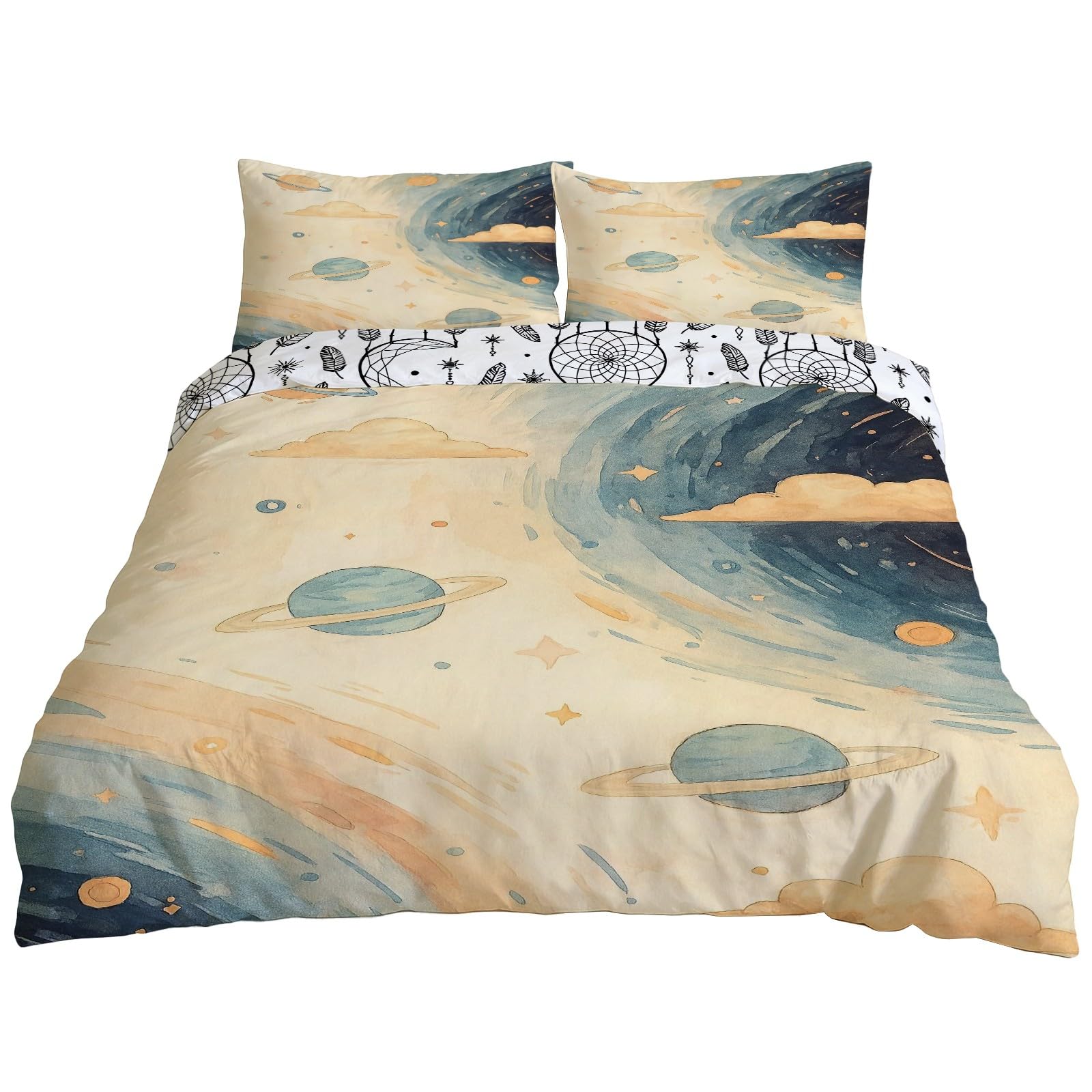 Housse de couette attrape-reves 240x220 grand modele reversible avec taies de lit