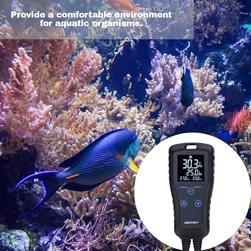 Miniatura 2 de Controlador de temperatura digital de 2 etapas, termostato de salida, modo de calefacción y enfriamiento para congelador de pecho, refrigerador,