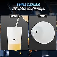 Vista 6 de Orion Motor Tech Juego de embudo de aceite de motor de 2 cuartos con extensión flexible y 8 adaptadores, embudo grande sin derrames para uso