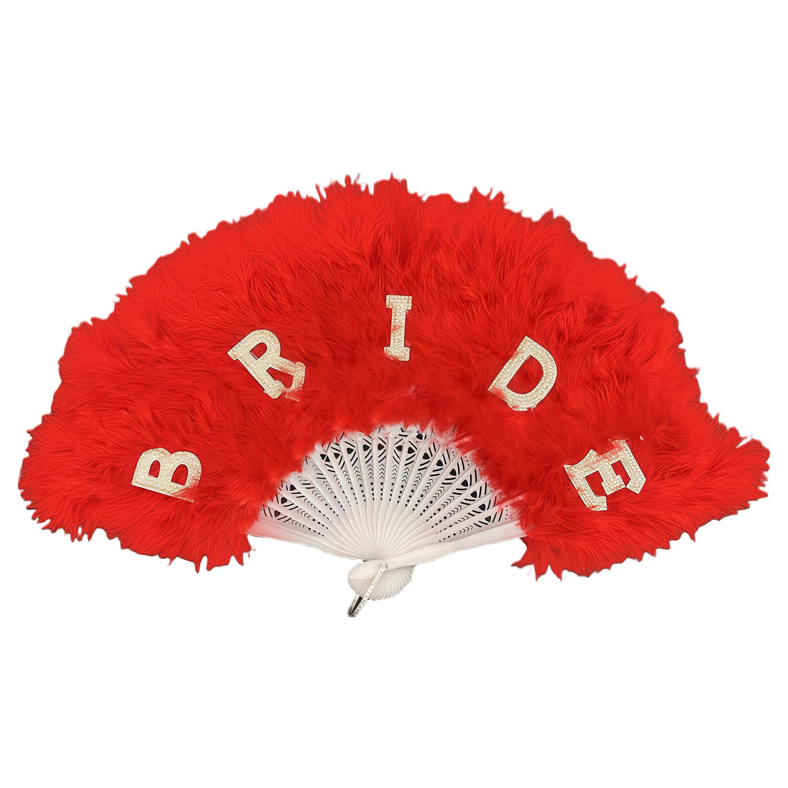 ZWWAAZHF 3. Lightweight Elegant Bridal Feathe Fan for Outdoor Wedding Photography, Foldable Decoration & Ceremony Accessory Wedding Ceremony Fan