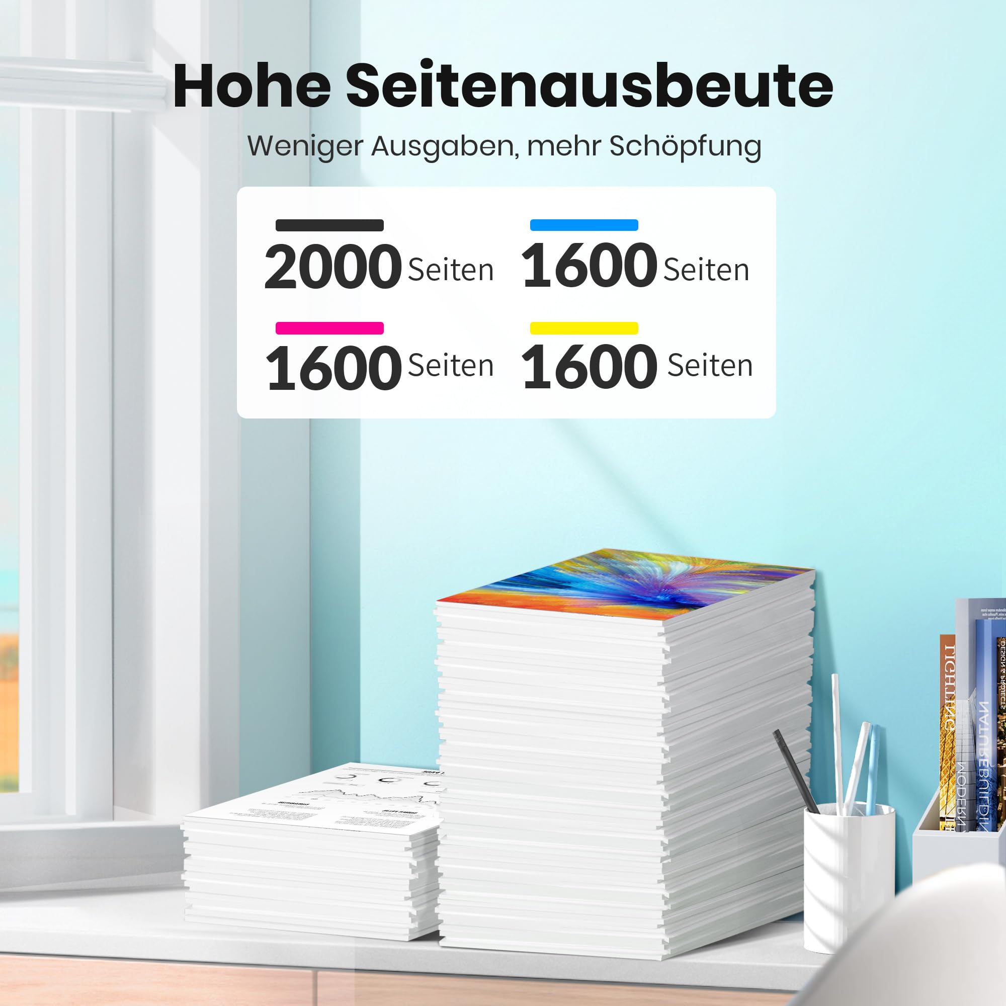 Glliter 953XL 953 XL Kompatibel für HP 953XL Multipack Kompatibel mit HP OfficeJet Pro 7720 Patronen für OfficeJet Pro 7740 7730 8710 8715 8720 8210 8725 8730 8740 (953XL Druckerpatronen,4er-Pack) - 3