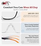 Tarantula ANSI Z87+ Safety Glasses Over Eyeglasses for Men & Women, Anti-Scratch Lenses, Side Shields, Adjustable Anti-Slip Temples, UV Protective Eyewear | Anti-Scratch Lenses, Side Shields, Adjustable Anti-Slip Temples, UV Protective Eyewear