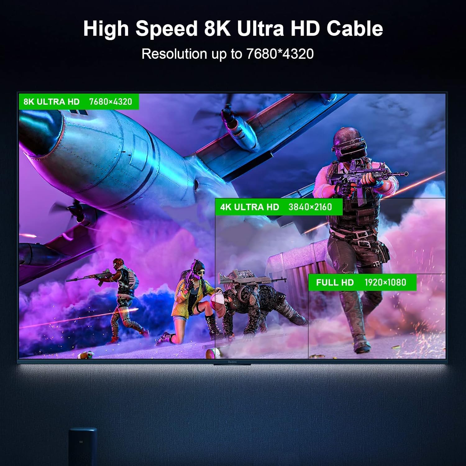 FIBBR Cavo in fibra ottica 8K HDMI 5M, cavo HDMI 2.1 ad altissima velocità 48Gbps/Supporto AOC 8K@60Hz, 4K@120Hz/144Hz HDR eARC Compatibile con PS5, Xbox Series X, PC, TV