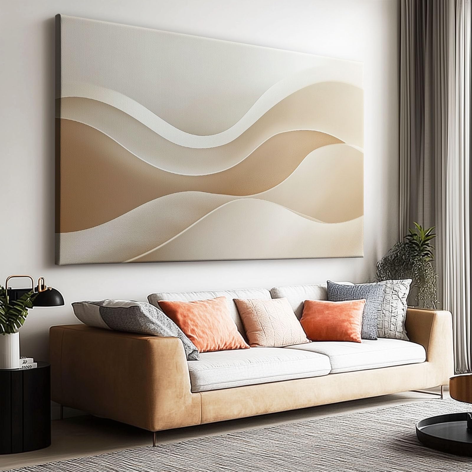 Generisch Wandbild Leinwand Mit Rahmen 100 x 70 cm, Minimalistisch Abstrakt Modern Bild Auf Leinwandbild Wandbilder Gerahmt Kunstdruck Deko für Büro Flur Wohnzimmer Wanddekoration