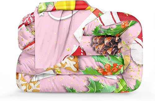 Miniatura 8 de Herside Christmas Comforter Set King Size Christmas Moon Night Bedding Set Snowflakes Christmas Tree Xmas Festival Theme King Bedding Set Xmas