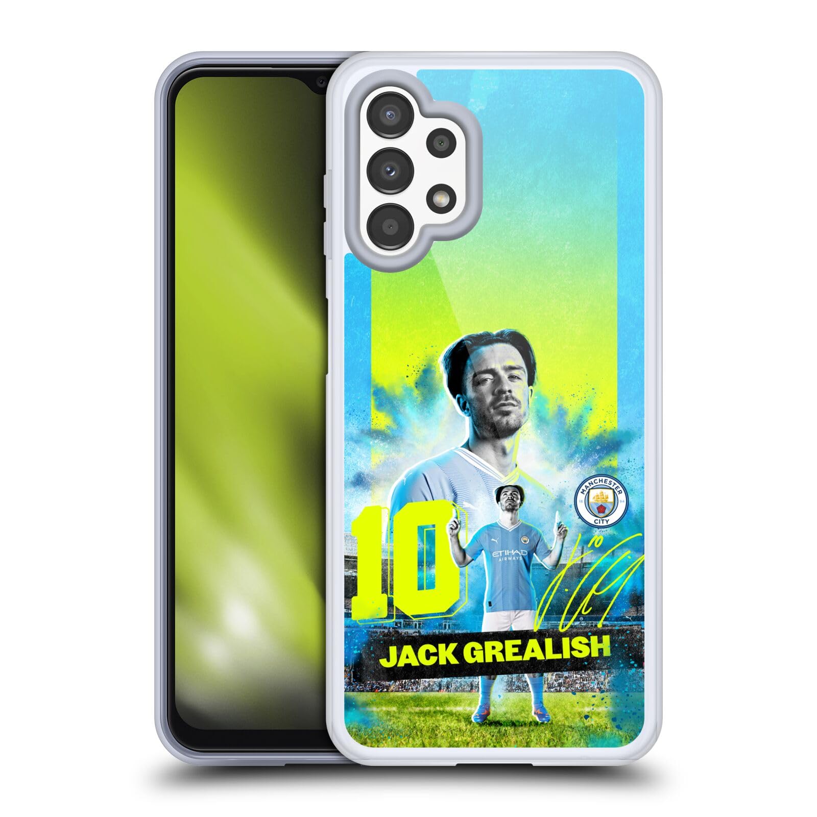 Head Case Designs Officially Licensed Manchester City Man City FC Jack Grealish 2023/24 First Team Gel Case [Military Grade Protection] Compatible With Samsung Galaxy A13 (2022)