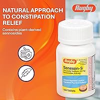 Vista 6 de Rugby Senexon-S - Natural Vegetable Laxative Ingredient Plus Stool Softener, Constipation Relief - Docusate Sodium 50mg, Sennosides 8.6mg - 100