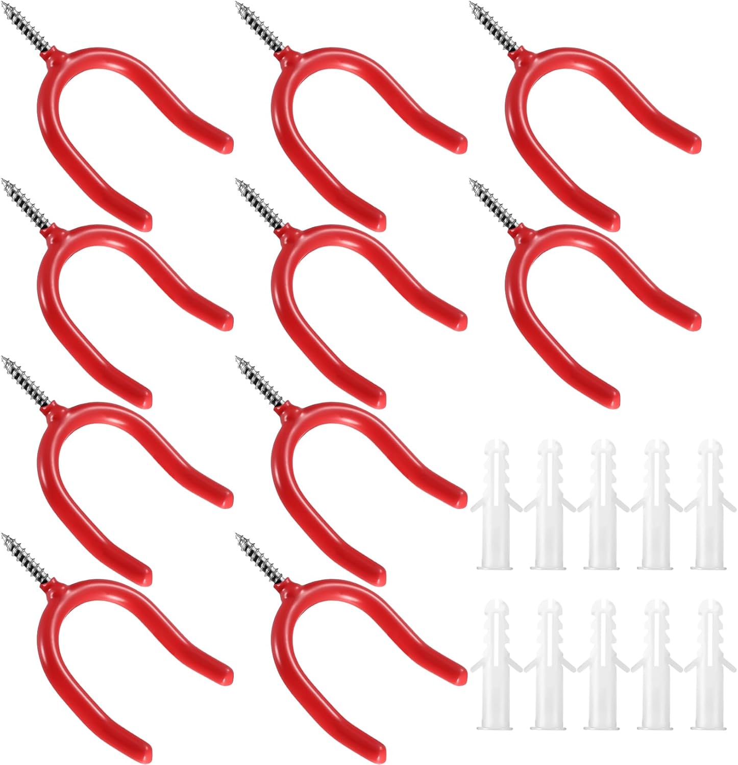 10 Pcs Gancho Pared de Garaje Resistentes, Gancho Bicicleta Pared, Ganchos Pared, Soporte Ganchos para Colgadores de Pared, Colgadores Pared Negro para Escalera Herramientas de Jardín Eléctricas