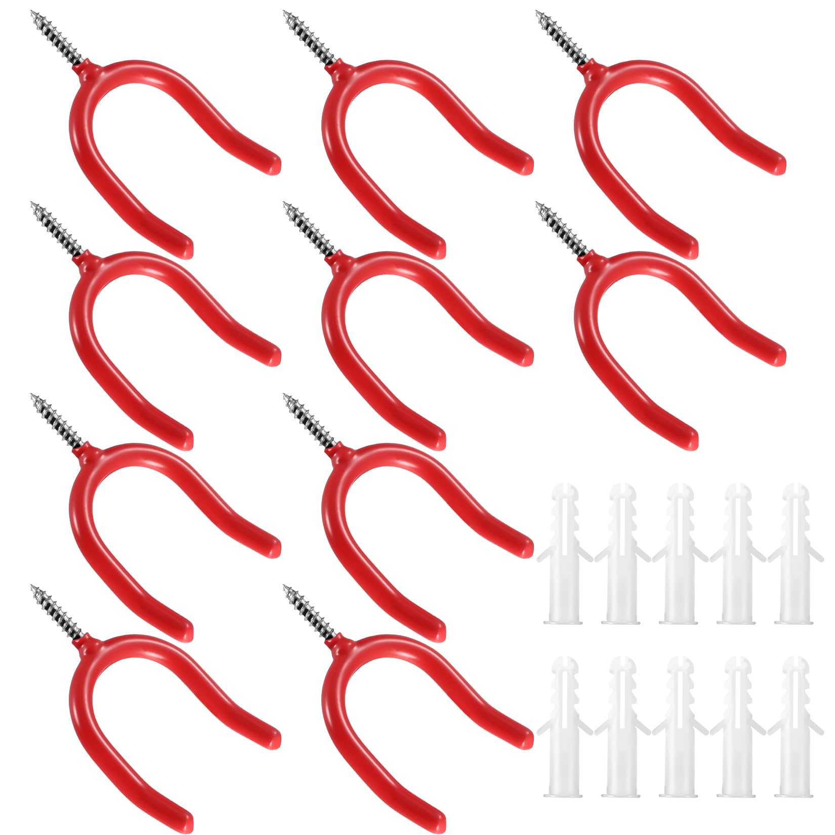 10 Pcs Garage Hooks Heavy Duty Ladder Hooks for Garage Wall Hook Shed Hook for Hanging Accessories Strimmer Garden Tool Holder Hangers Racks Brackets Storage Organizers