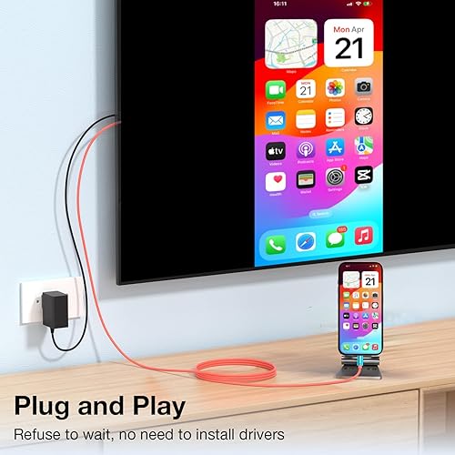 Miniatura 2 de QCEs USB C to HDMI Cable for SwitchOLED, Portable Switch Dock 4K HDMI TV Adapter Cord with Charging 6.6Ft Compatible with Nintendo Switch Dock,