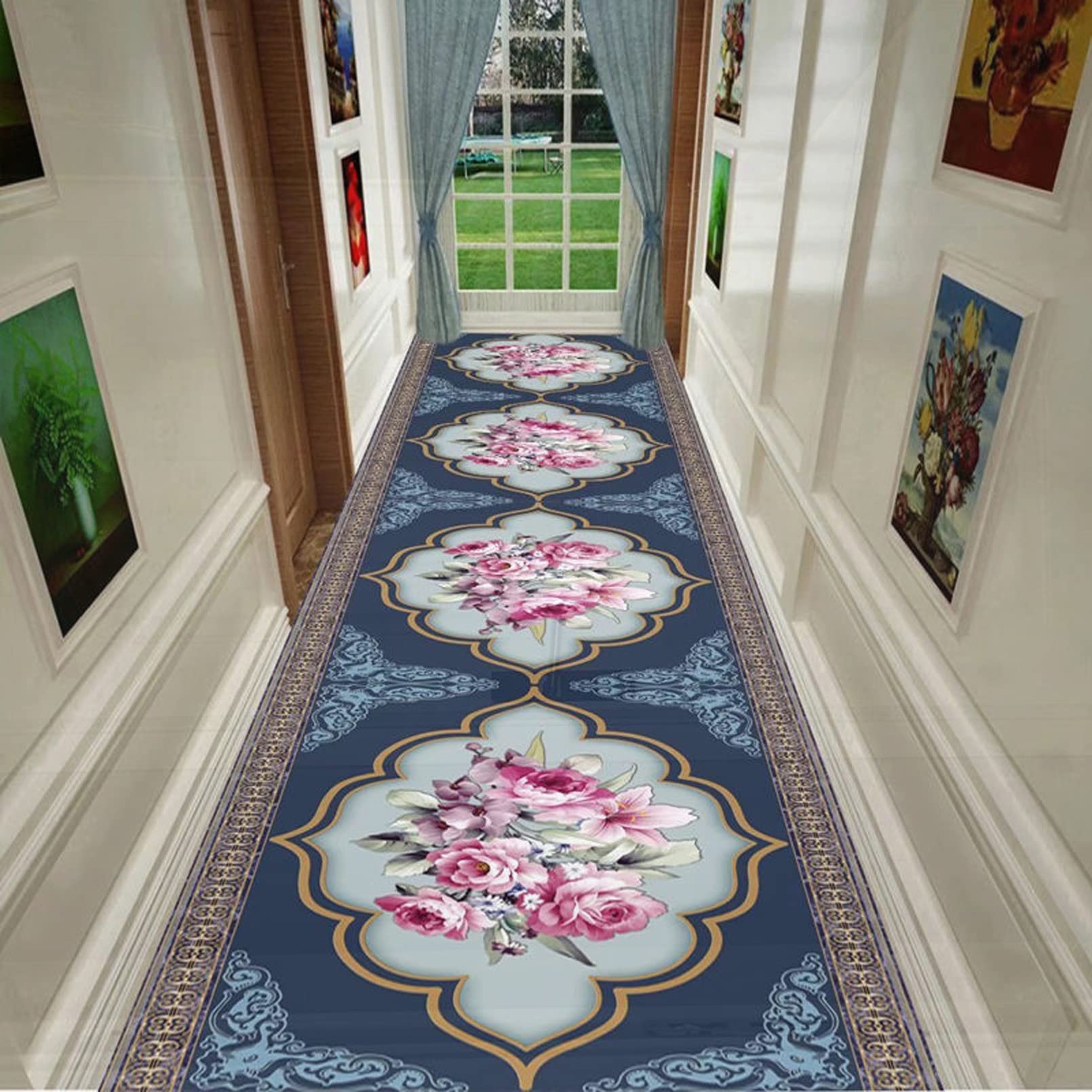 Carpet Runner for Hallway Front Door/Entrances/Office Carpet Runners Heavy Duty Long Hallway Carpet Runner Machine Washable Contemporary Passage Runner Rug for Hallway,1.4m x 1.5m