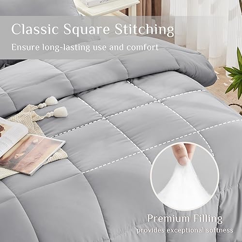 Miniatura 3 de JOLLYVOGUE Juego de edredón tamaño Queen, cama ultrasuave en una bolsa, tamaño Queen de 7 piezas, juego de cama certificado Oeko-TEX con edredón