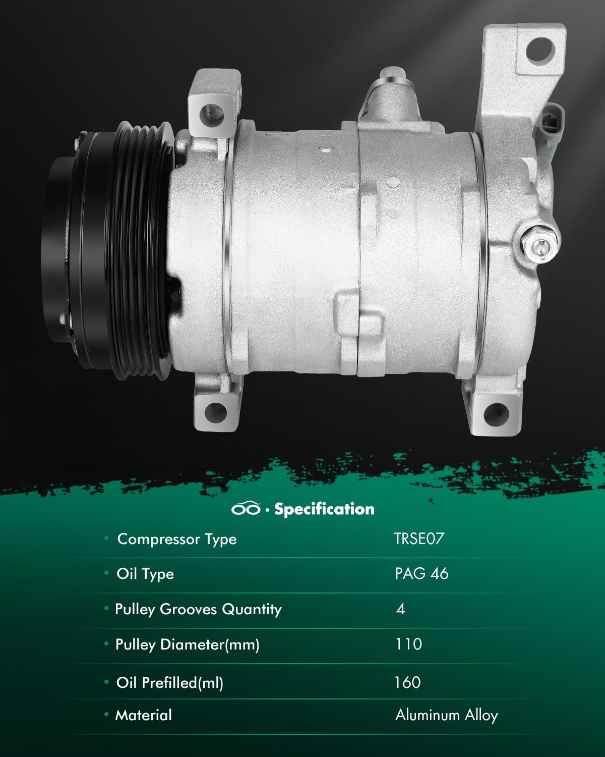 SCITOO AC Compressor fit for Cadillac Escalade 6.2L 2010-2014, Air Conditioning Compressor for Chevrolet Silverado 2500 HD 6.0L 2012-2014, for GMC Yukon XL 1500 5.3L 2000-2014 CO 29002C