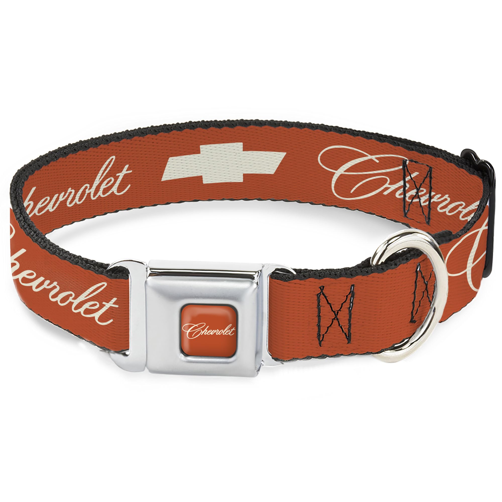 Collier chien Chevrolet pour balade en voiture orange blanc