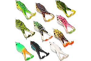 Leitee 10Pcs Frog Lures: Topwater Fishing Lures, Trout Frog Lures for Bass...