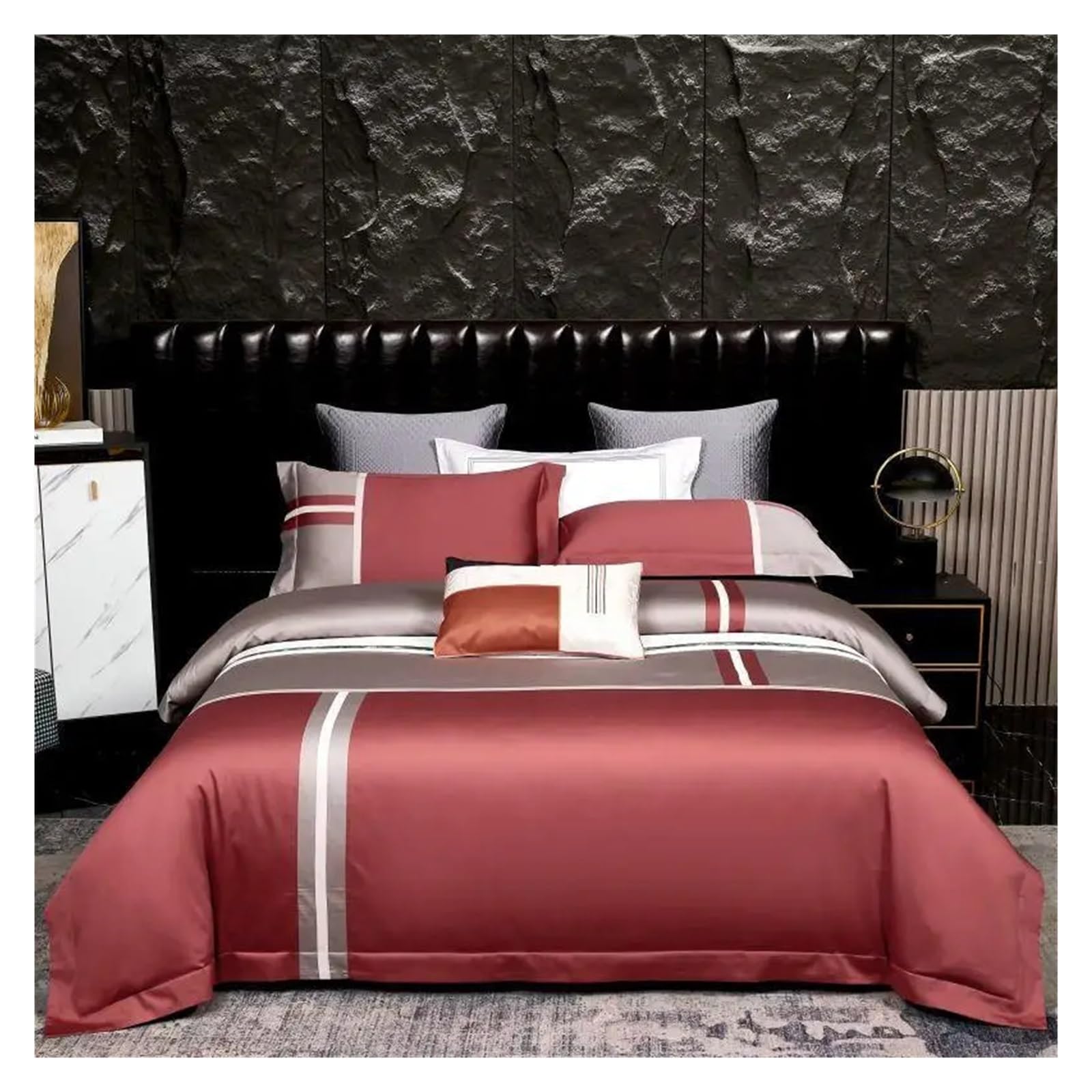 Ensemble de literie coton égyptien pour des nuits douces style collégial - 6