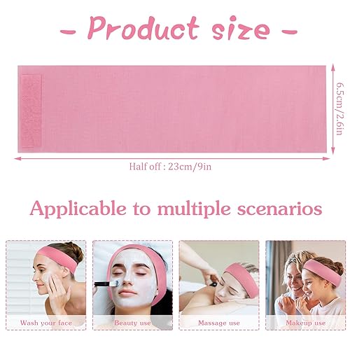 Miniatura 10 de Pimoys 60 diademas de spa para mujer, diademas desechables para el cuidado de la piel para tratamientos faciales, suministros esteticistas, diademas
