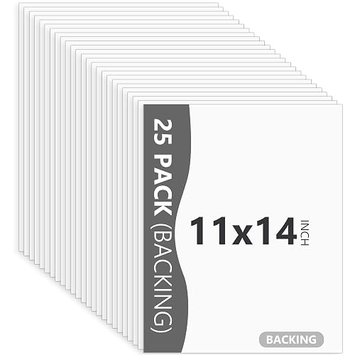 Somime 25 Pack Backing Boards, 11x14 Uncut White Mats Matboards | Acid Free Backerboards for Art Prints, Ideal for Photos/Pictures/Prints/Frames/Arts