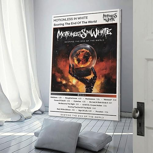 Miniatura 3 de VERMIS Póster de lienzo con texto en inglés "The End of the World" (1) póster de lienzo decorativo para pared, sala de estar, dormitorio, decoración