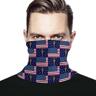 Flag of Usa And Indiana Neck Gaiter Unisex Ski Mask Gator Face Cover Funny Bandana Scarf Balaclavas