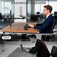 Vista 6 de WALI Bandeja para Portátil con Soporte de Escritorio para Notebook de 17 pulgadas, Brazo para Portátil Totalmente Ajustable hasta 22 libras, Soporte