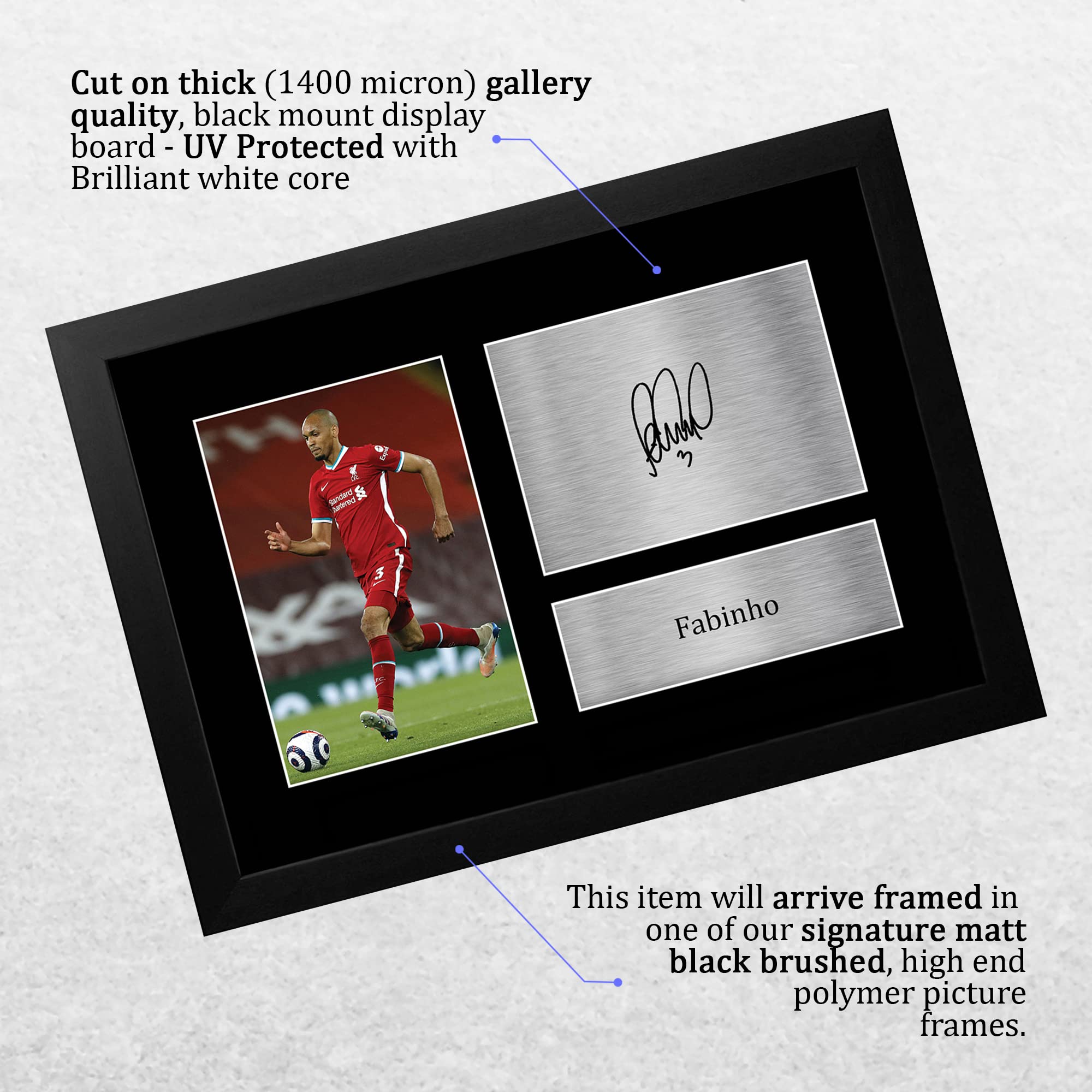 HWC Trading FR A4 Fabinho Fabinho Liverpool Gifts Printed Signed Autograph Picture for Football Fans and Supporters - A4 Framed - Image 3