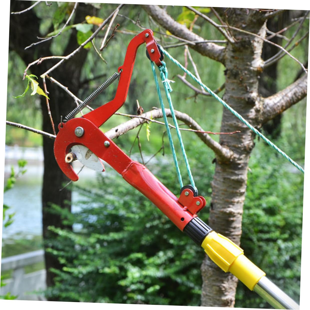 Pflanzenschneider Gartenschere ohne Stange aus Stahl, Rot für Zweige | Seil, Rebschere für Sträucher, Gartenschneidegerät mit Seil, Herbst Feier