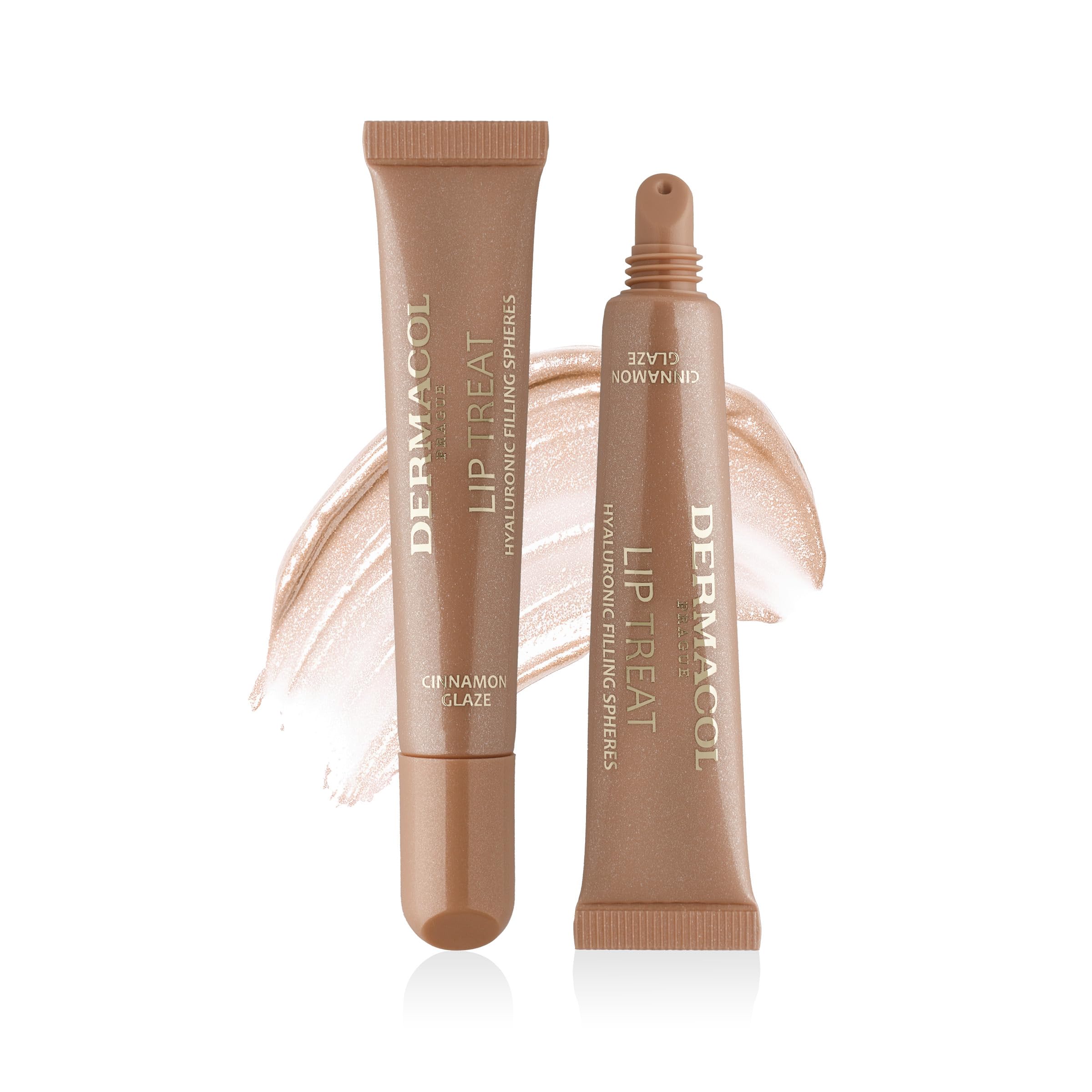 Dermacol Lip Treat Balsamo Labbra con Sfere Riempitive Ialuroniche - Trattamento Idratante Vegano con Texture Fondente, Tinta Lucida, 10 ml (2. Cinnamon Glaze)