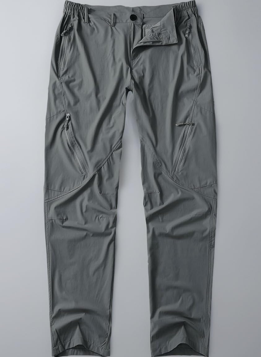Postropaky Mens Hiking Quick Dry Lightweight Waterproof Fishing Pants Outdoor Travel Climbing Stretch Pants