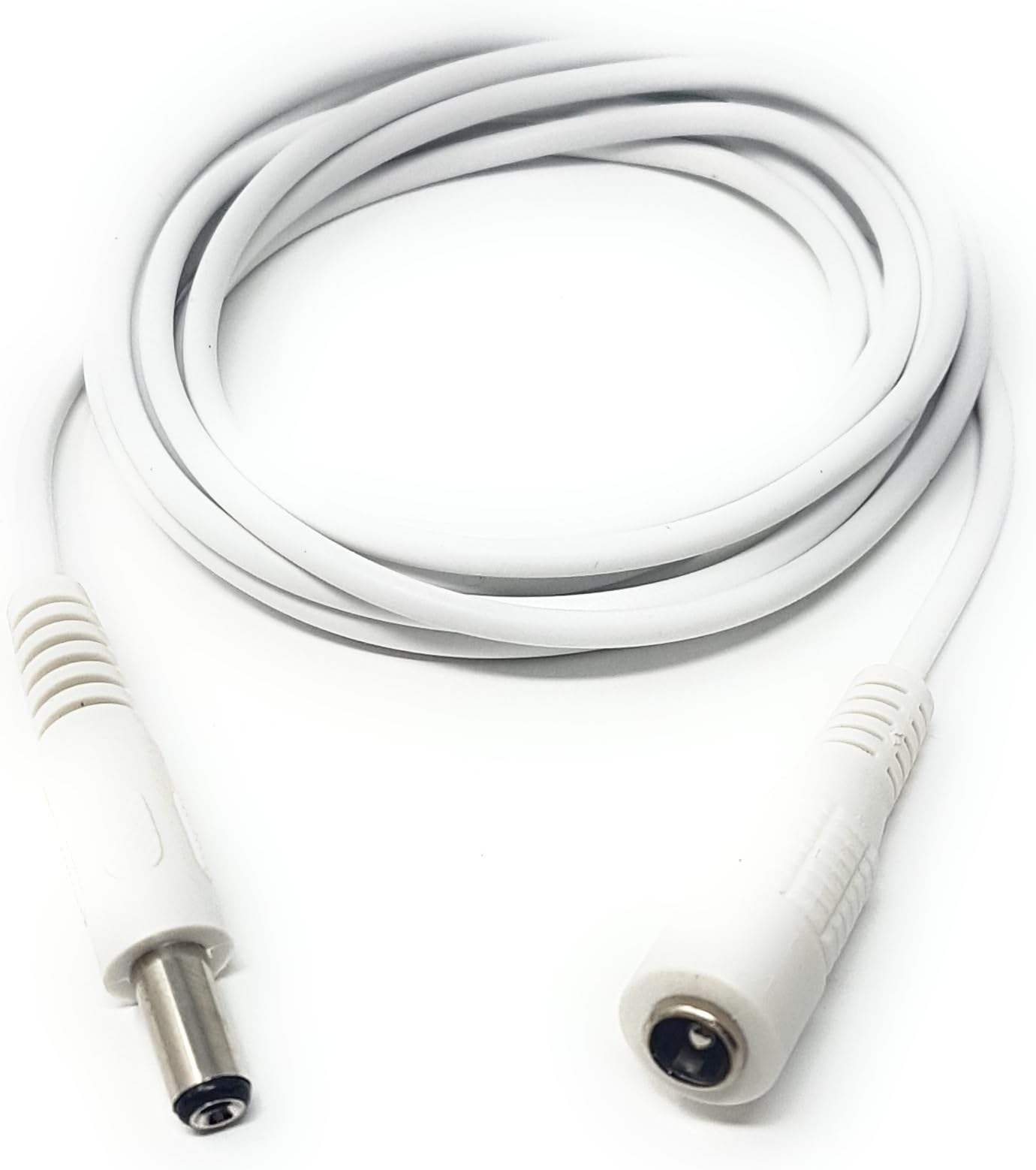 MainCore 2m long White 5.5mm x 2.1mm DC Power Extension/Extender Cable Lead for CCTV, Security Cameras, Monitor, LED Signs.etc (Available in 0.5m 1m 1.5m 2m 3m 5m 10m) (2m)
