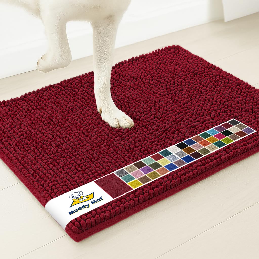 Photo 1 of Muddy Mat Maroon Microfiber Pet Rug, 26" x 42"