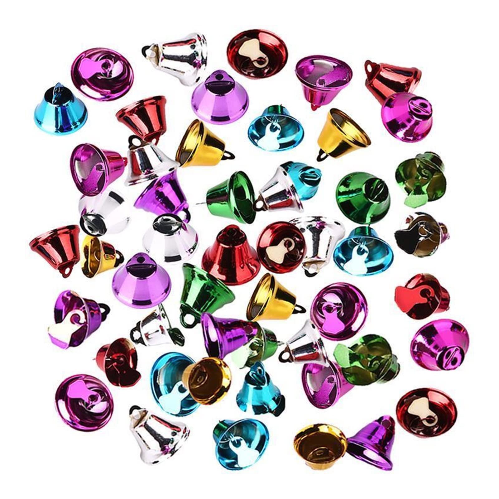 Decorazioni natalizie a forma di campana, Campane di Natale piccole carine da 50 pezzi(Multicolor)