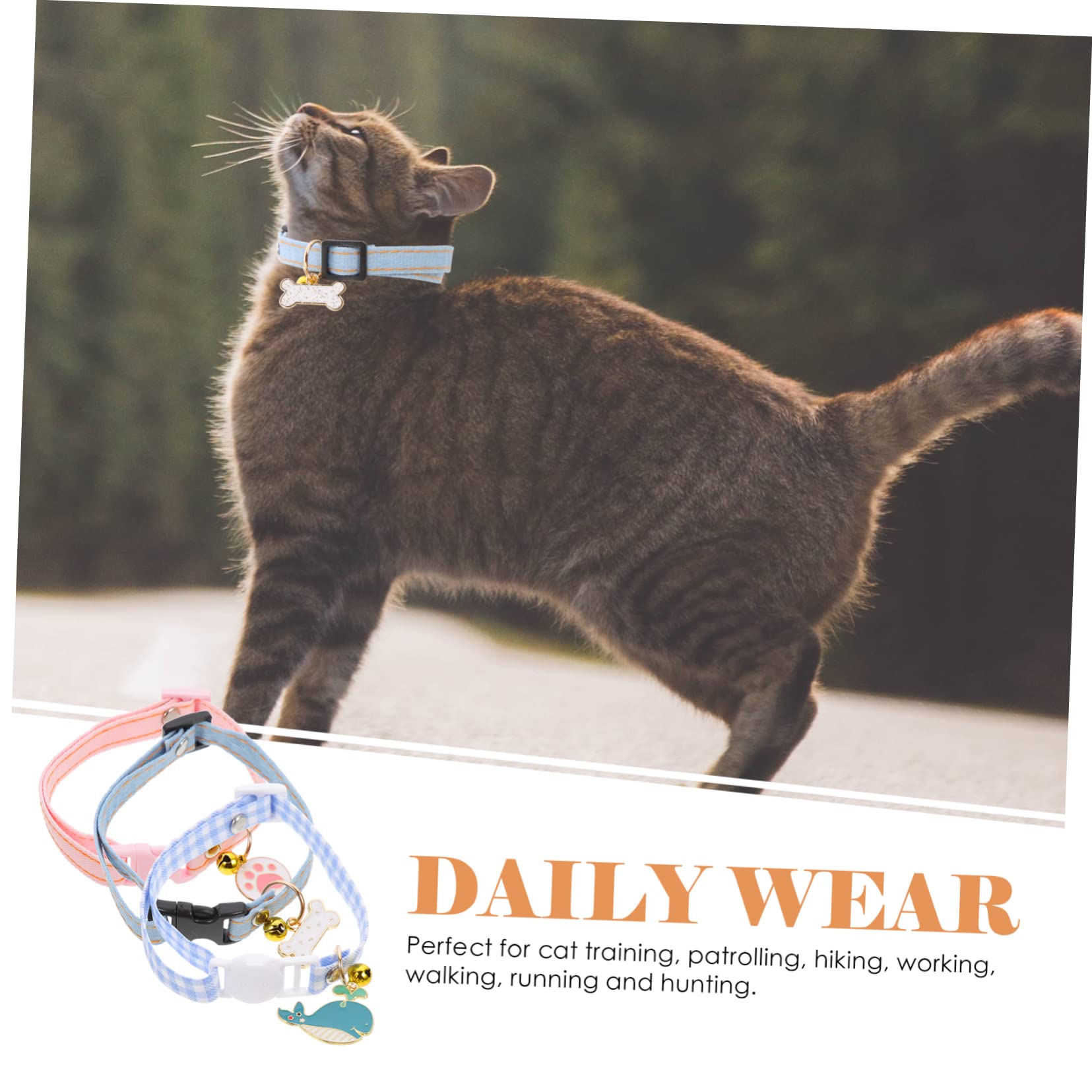 Happyyami 15pièces Collier Décoratif pour Chat avec Clochette Collier Réglable Doux Et Respirant Accessoires Amusants pour Chats Et Chiens De Design Unique