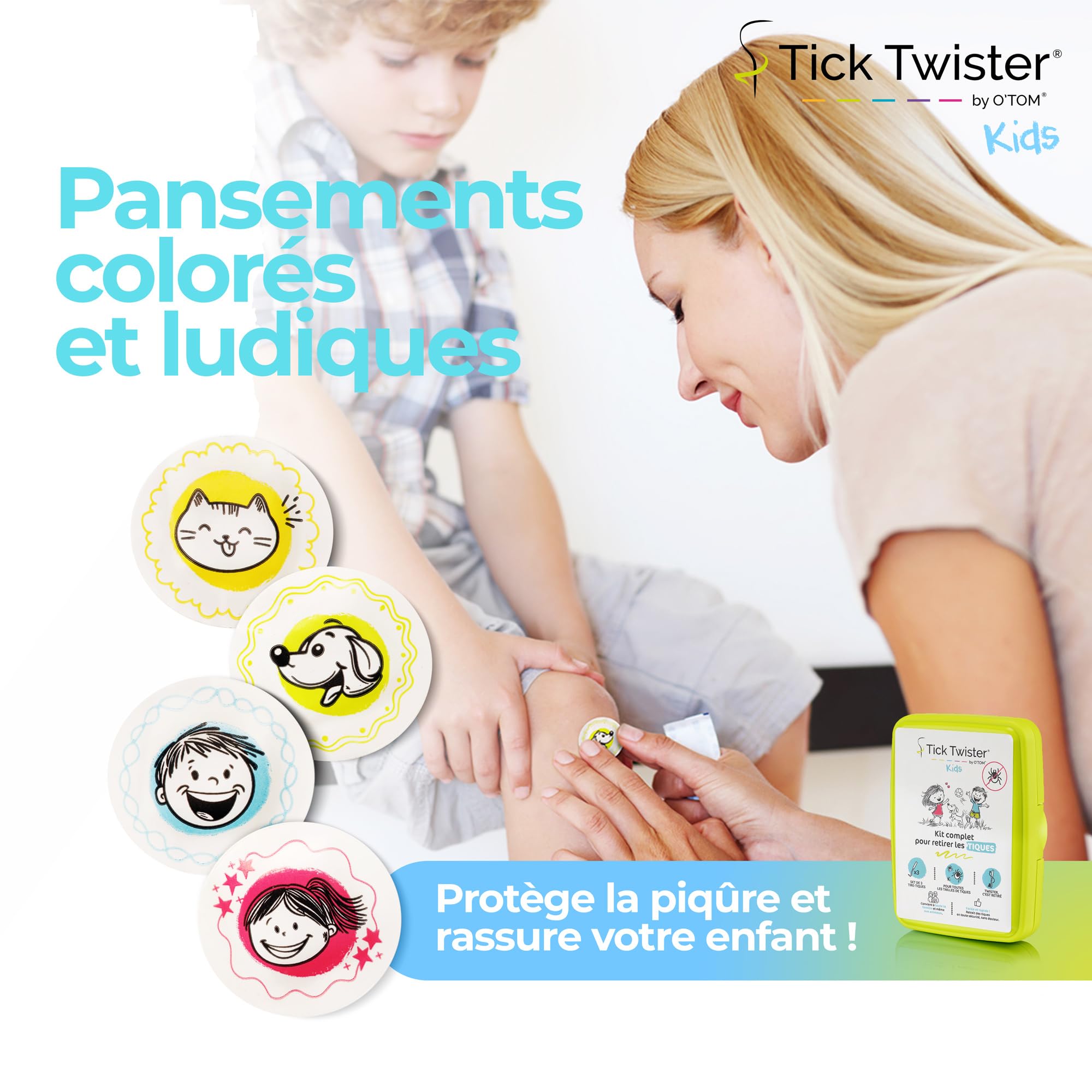 Kit Complet Tire-Tique Spécial Enfants – 3 Pinces, Lingettes, Pansements Fun, Loupe Et Boîte De Rangement – Retrait Facile Et Sans Douleur