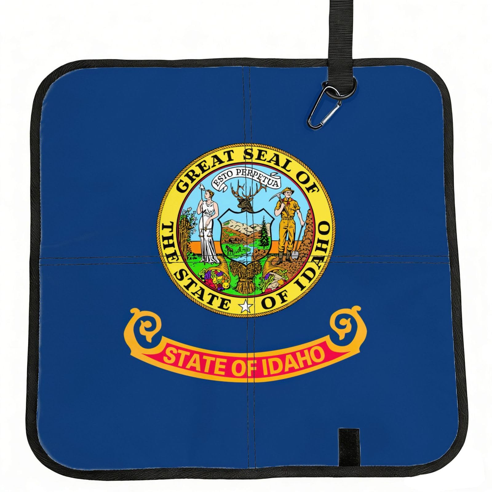 bghdfa Idaho State Flag Print Outdoor Sitting Mat Waterproof Oxford Cloth Seat Cushion Folding Foam Camping Seat For Picnic