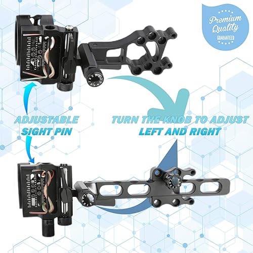 Miniatura 6 de 5-Pin Compound Bow Sight - with Level & Height Micro-Adjustable, Aluminum Alloy Hunting Sight for RightLeft Hand, Includes Sight Light & Tools