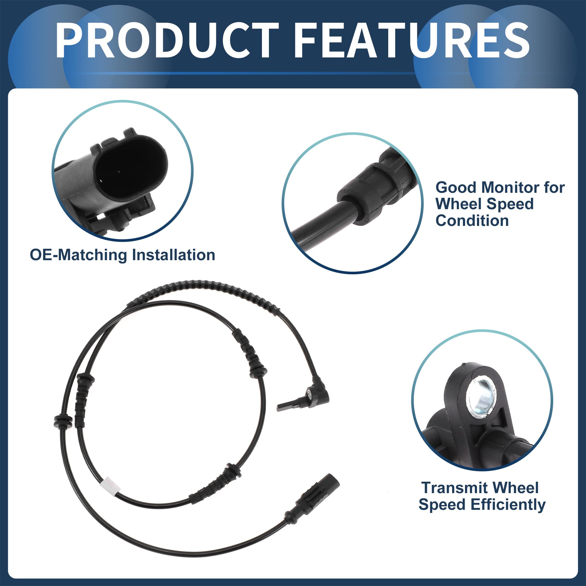 Sensore di velocità della ruota ABS posteriore sinistro destro Sensore ABS Sistema antibloccaggio No.68273167AA per Jeep Renegade 2015-2018