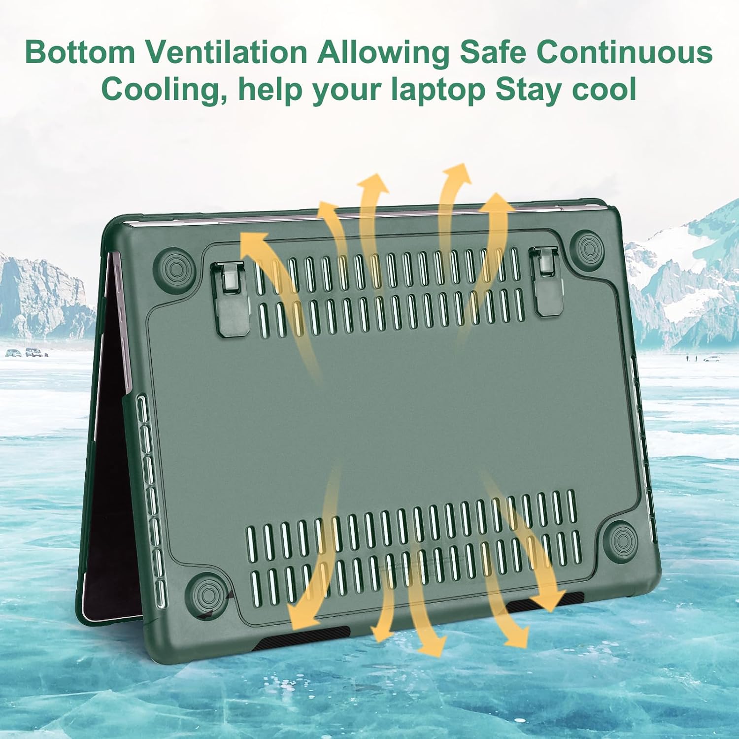 MOSISO Compatible with MacBook Pro 14 inch Case 2026-2021 M5 M4 M3 M2 M1 A3434 A3112 A3185 A3401 A2918 A2992 A2779 A2442, Heavy Duty Hard Case with Stand&Keyboard Skin&Screen Film&Type C,Emerald Green - Image 8