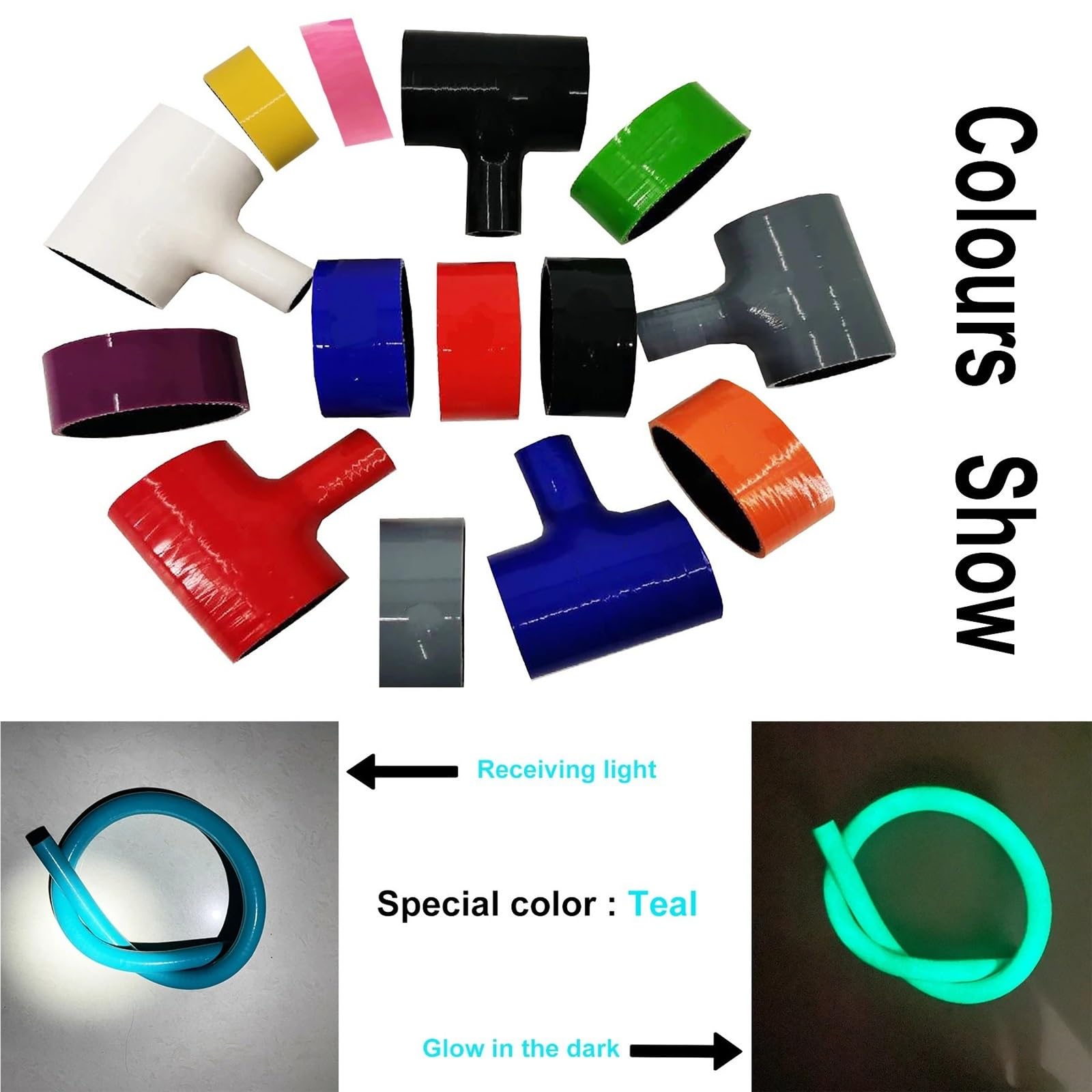 Pressure Sensor Hose Pasuje do Porsche 944 2.5L Non Turbo z lat 1986-1987-1988, zestaw silikonowych przewodów chłodnicy(Teal (Glow in dark))