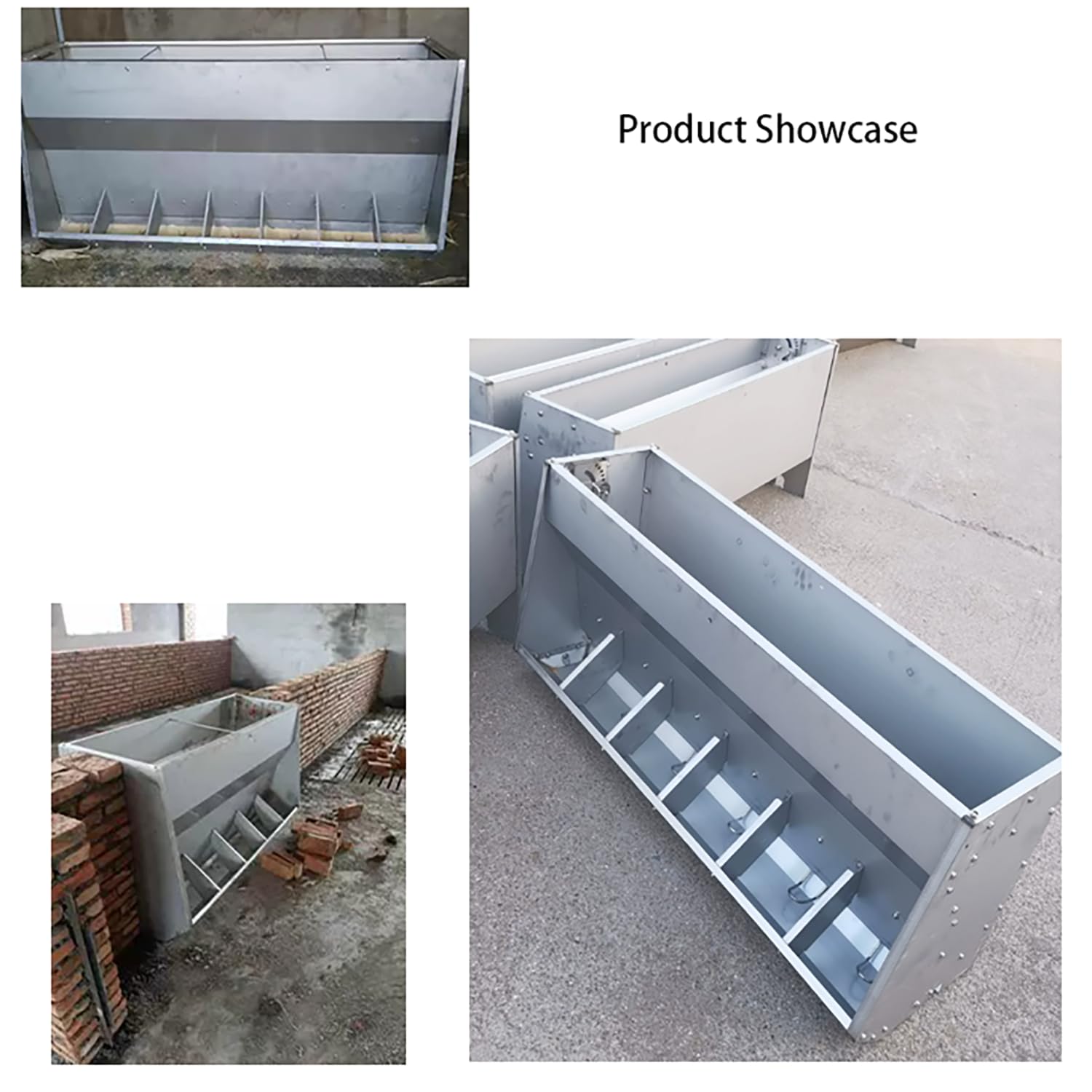 Mangiatoia per Pollame, Feeder Suini, Mangiatoie Automatiche di Grandi Dimensioni per Polli, Alimentazione Automatica per Polli, per Polli, Anatre, Suini E Pecore,Argento,L118*H55*W35