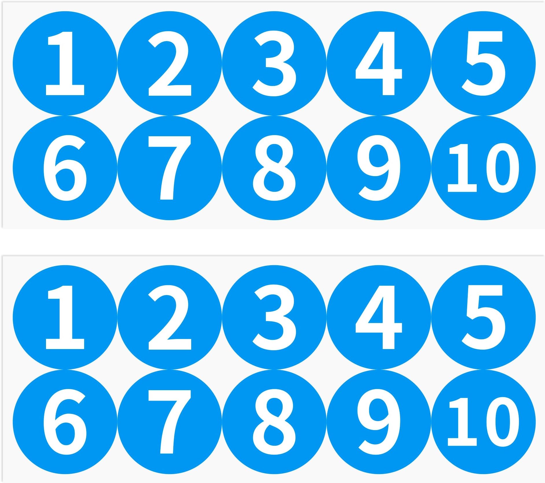 Amazon.com : 20 PCS Self Adhesive Number Stickers 1-10, 1.2 in Blue ...