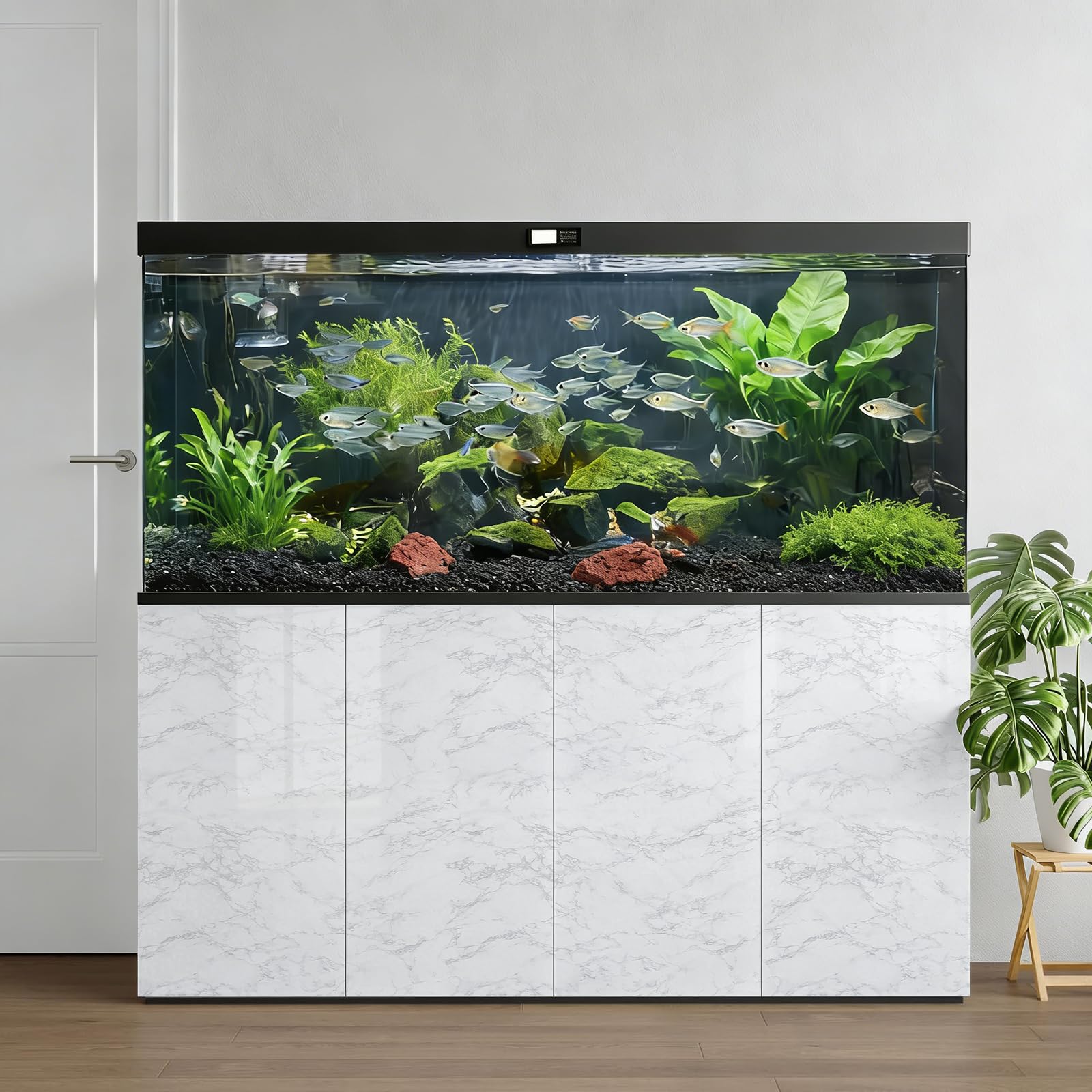 Hode Pellicole Mobili Adesiva Marmo 40x600cm Impermeabile PVC Autoadesivo per Mobili Bianco Applicazione per Armadi da Cucina Piani di Lavoro Pellicola Decorativa