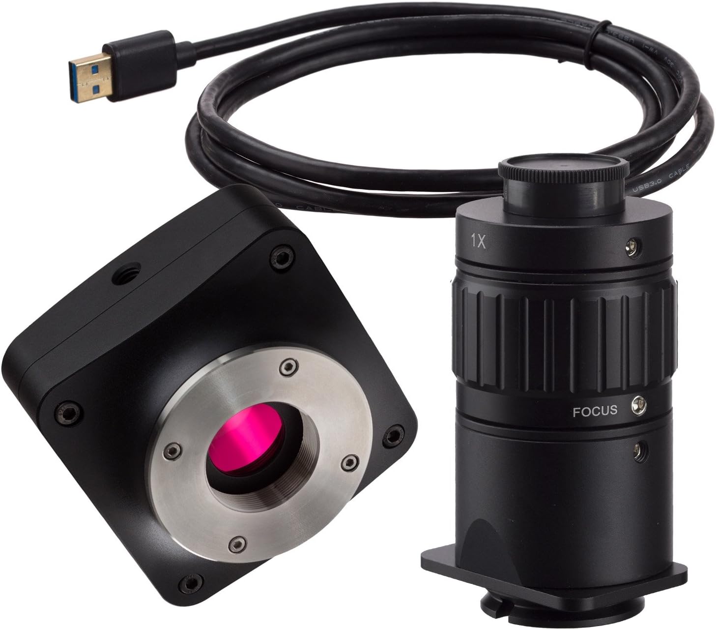 AmScope 2x-225x Trinocular Boom Stand Stereo Zoom Microscope + High-Speed 20MP Camera