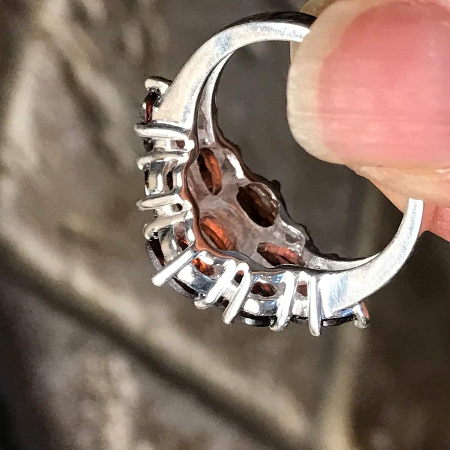 Natural 9ct Pyrope Garnet 925 Solid Sterling Silver Ring Size 5.75, 6, 6.25, 7, 8, 8.75, 9 - Image 3