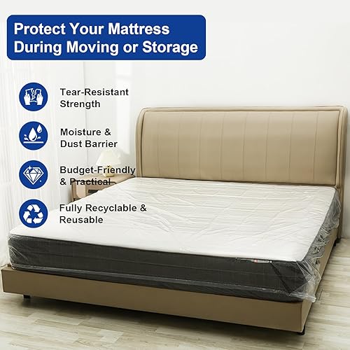 Miniatura 2 de TopSoon Mattress Storage Bag Mattress Disposal Bag Full/Twin Size 54-Inch by 87-Inch Clear