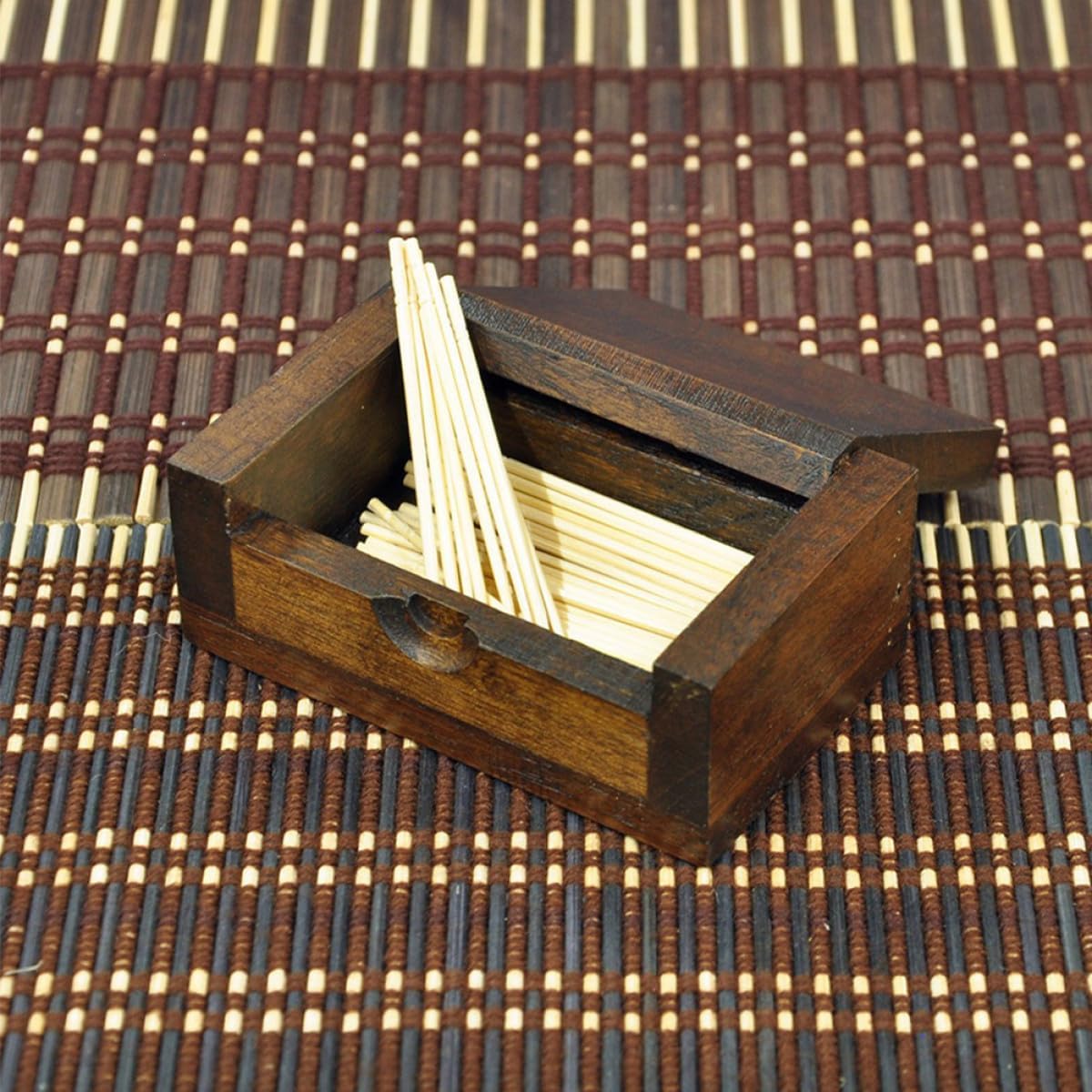 Wooden Trinket Storage Box Vintage Style Brown Wood Jewelry Organizer image 5