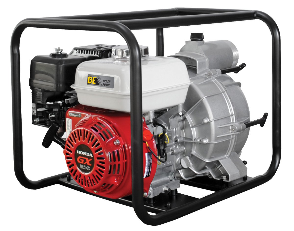 BE Power Equipment 2" Semi-Trash Transfer Pump with Honda GX200 Engine