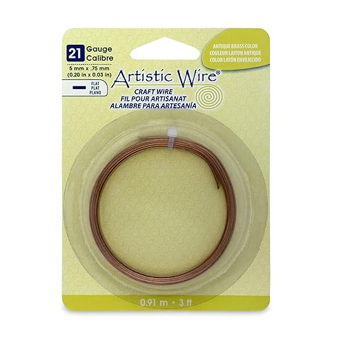 Miniatura 8 de Artistic Wire, Calibre 21, plano, 0.12 pulgadas x 0.03 pulgadas, color oro rosa, 3 pies