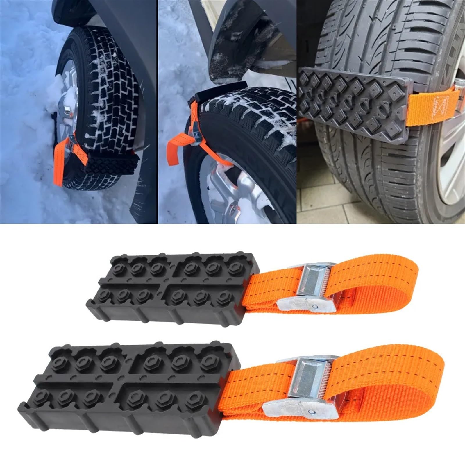 Correas de cadena de emergencia for neumáticos de arena, barro y nieve, bloques de tracción for neumáticos de coche, antideslizantes y duraderas de PU